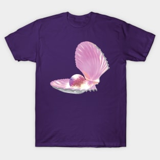 Beautiful Pink Pearl In A Shell T-Shirt